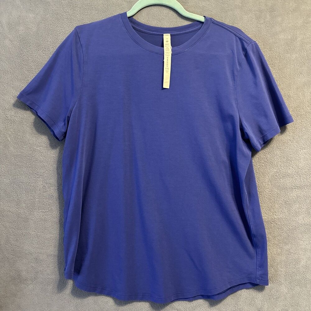Lululemon Love Crew T-shirt Neck Athletic Tee Womens Size 10 Blue Pima Cotton